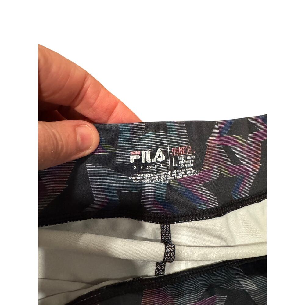 Fila Sport Women Printed Leggings Star Pattern Workout High Rise Athletic Large - Picture 4 of 5